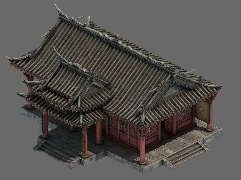古建筑模型制作，